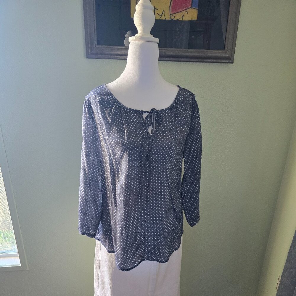 Gray Polk-a-Dot Blouse